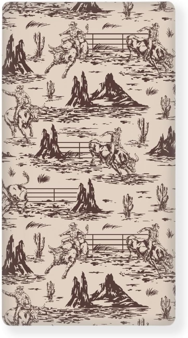 Western Baby Crib Sheets for Boys Girls American Cowboy Fitted Crib Sheet for Standard Crib and Toddler Mattress Cute Baby Mattress Sheets Toddler Bed Sheet 52x28x8 in