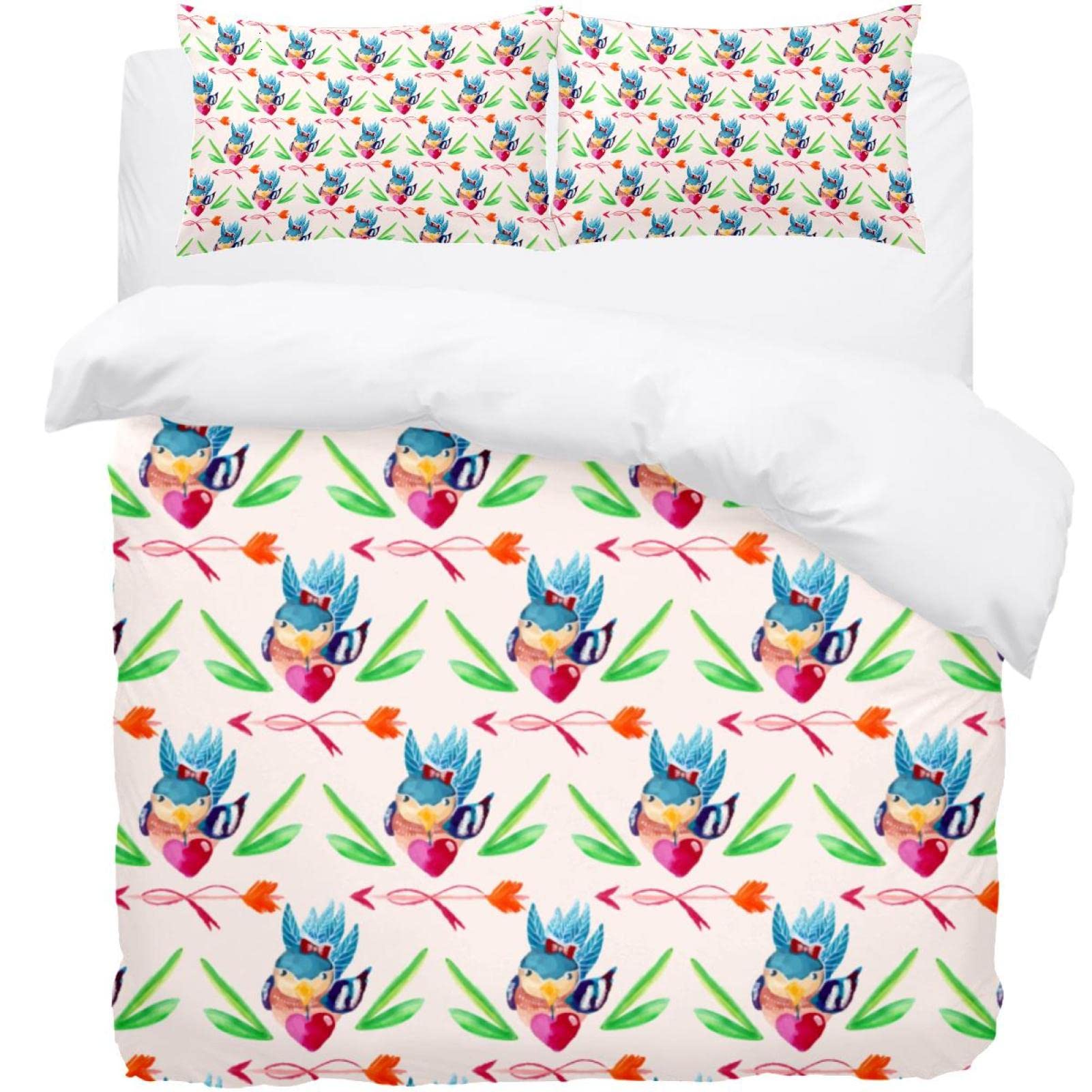 Housse de couette haut de gamme et taie d'oreiller parure de lit motif floral