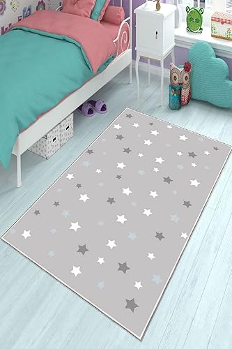 LaModaHome Alfombra antideslizante Base tejida con base colorida con estrella suave lavable a máquina para dormitorio, interior y exterior, tapete