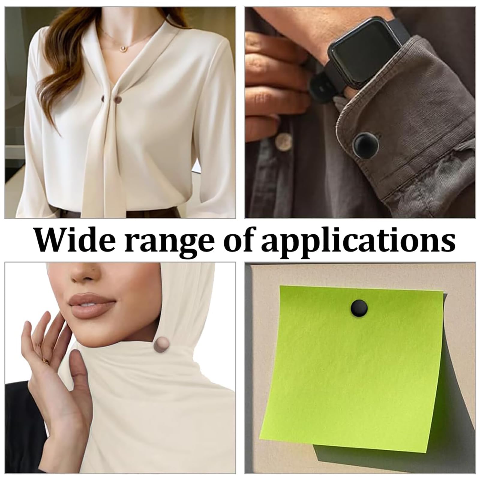 Aimants Hijab Extra Puissants,10Pcs Épingles Magnétiques Multi-usages Sans Broches Boutons Aimantés Compacts Résistants à Usure Alliage pour Vêtements et Écharpes Femmes et Hommes (5 Couleurs)