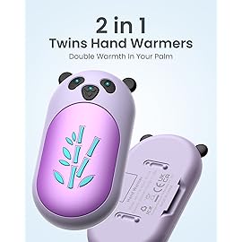 Hand Warmers Rechargeable 4 Pack, 6000mAh Electric Hand Warmer Reusable, 20Hrs Long Heating, Portable Pocket Heater Handwarmer for Women Men, Outdoor Camping, Hunting Gear (4 Pack 716-Purple)