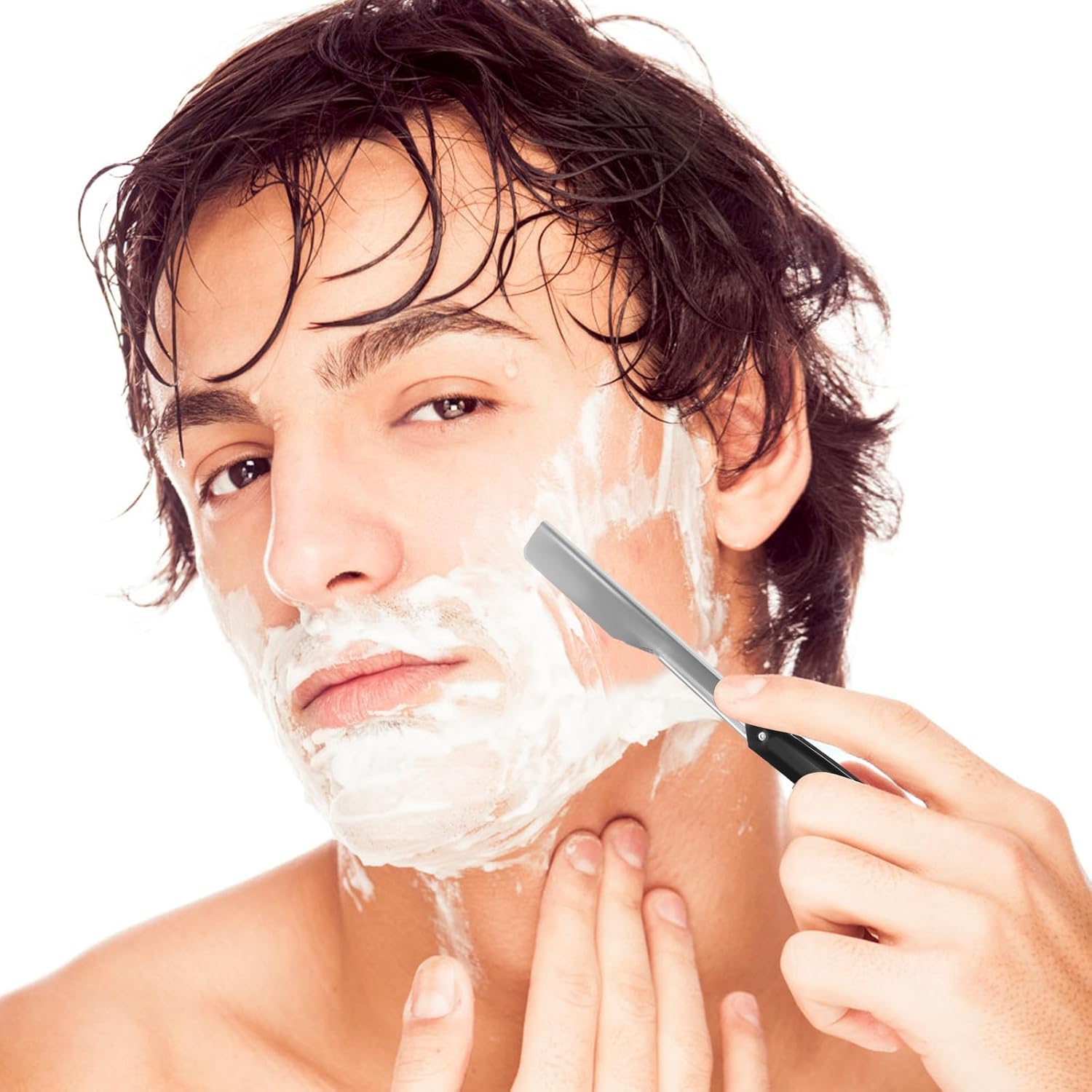 Metal Manual Straight Shaving Razor for Beard and Sideburns