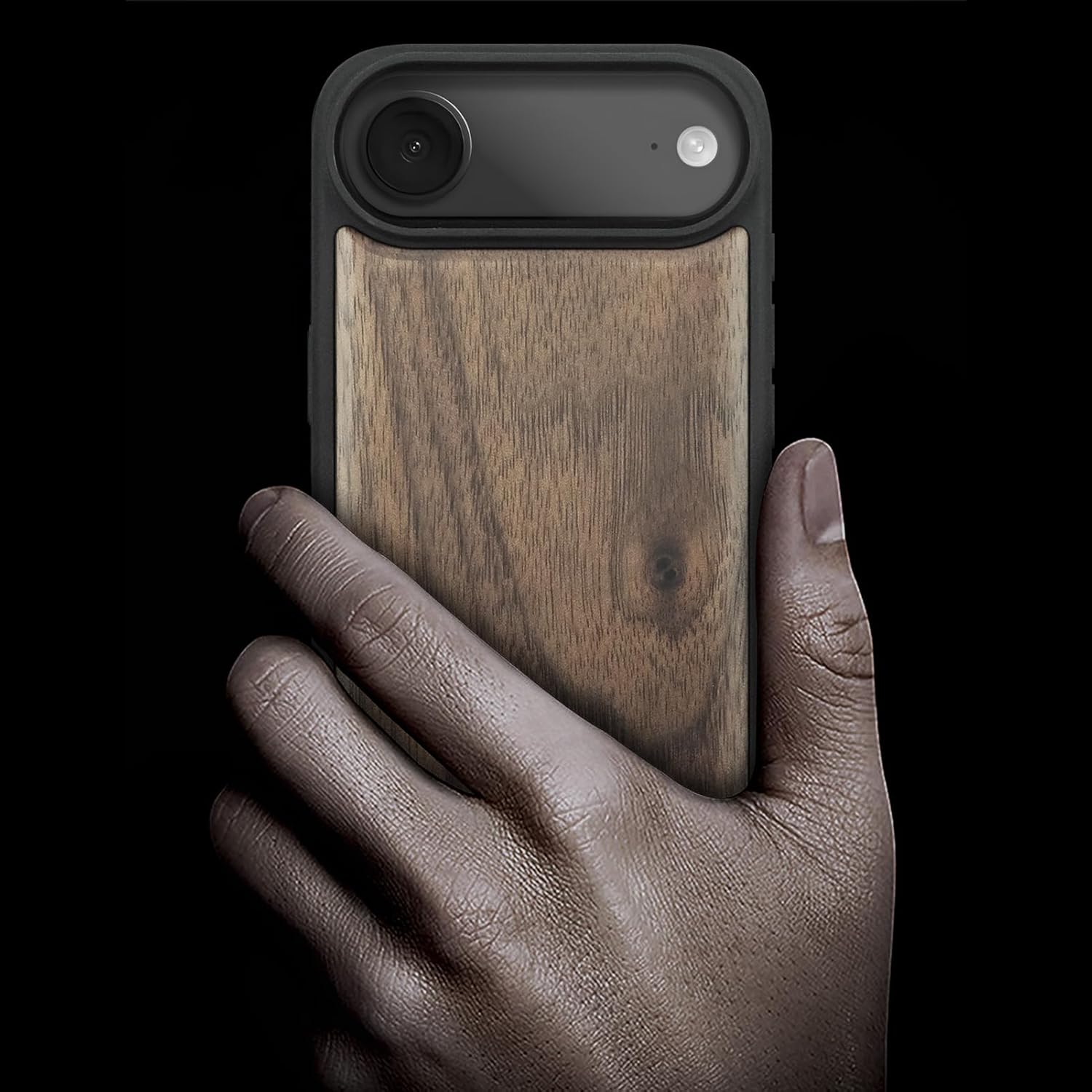 Carveit Magnetic Wooden Case for iPhone Air Case, Wood Artisan Engraved & Soft TPU Shockproof Cover, Compatible with MagSafe 17 Air Wireless Chargers (Natural Grain) Walnut