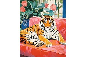 Tucocoo Wild Animal Tiger Laying on Sofa Paint by Numbers