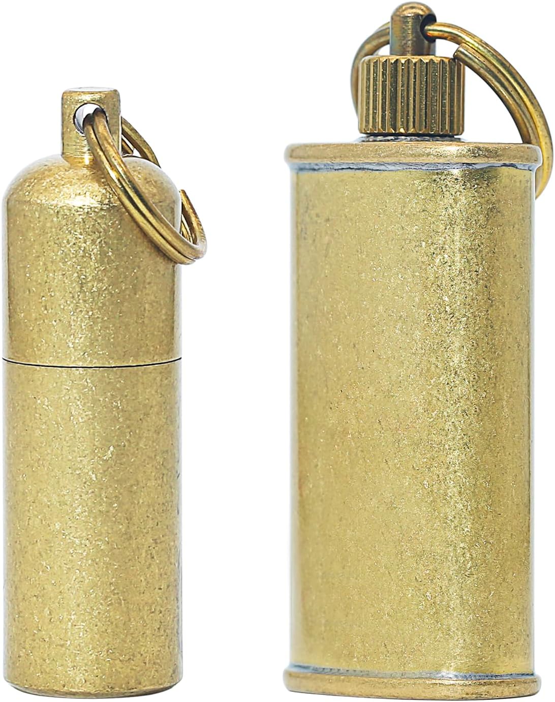 PPFISH Mini Brass lighter - EDC Peanut Lighter Keychain - Waterproof Fire Starter Especially for Survival and Emergency Use