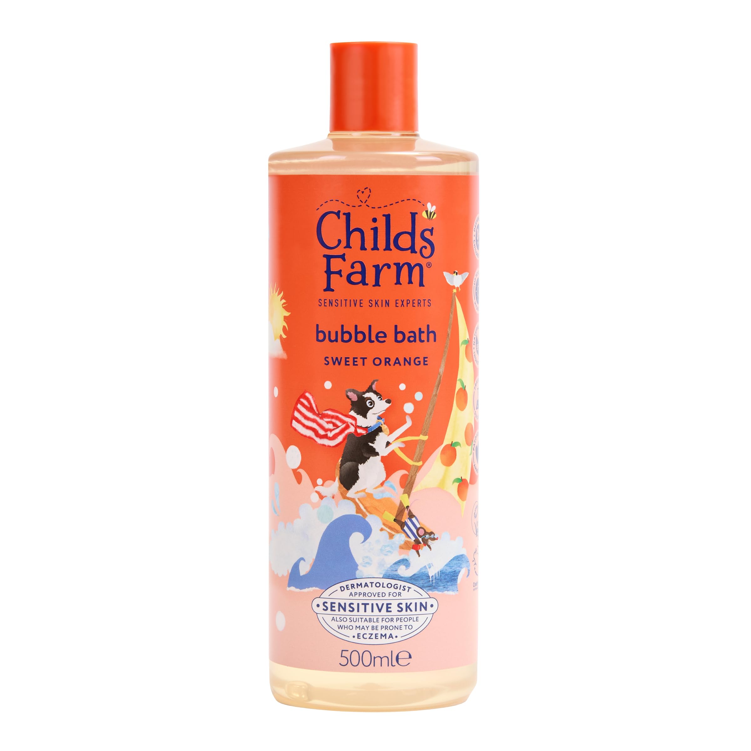Child's Farm Sweet Orange Bubble Bath 500Ml Gentle Formula For Kids, Babies & Sensitive Skin