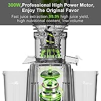 Vista 3 de Cold Press Juicer – 5.8" Extra-Wide Feed Chute Max Nutrient Retention Slow Masticating Juicer for Whole Fruits & Vegetables