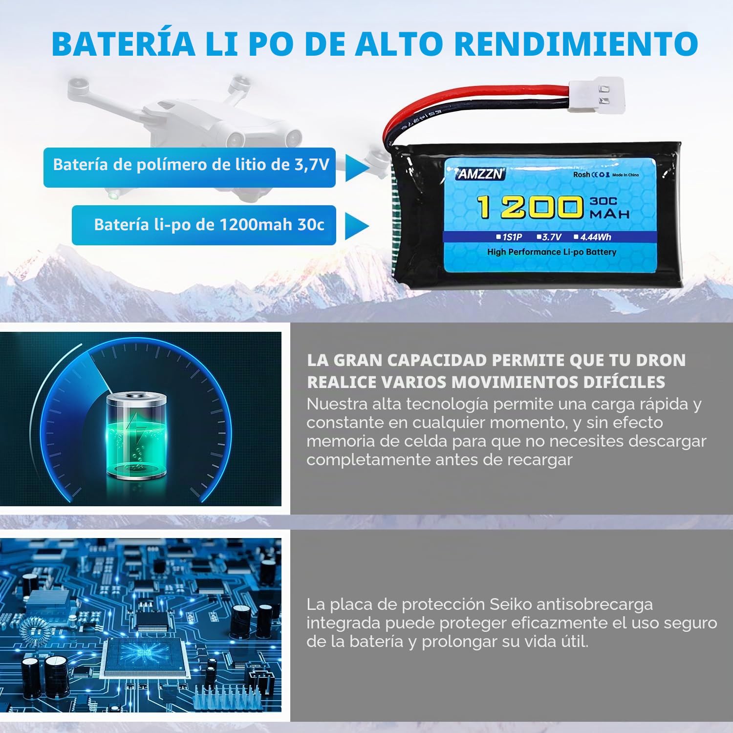 5 Unidades 3,7V 1200mAh 30C Molex Plug Lipo batería con Cargador 5 en 1 Adecuado para dron de Control Remoto SYMA X5SW X5SC-1 KY601S
