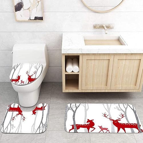 Miniatura 5 de Juego de cortinas de ducha de 4 piezas, con 12 ganchos, vacaciones marítimas en la playa, conchas rústicas con alfombras antideslizantes, cubierta