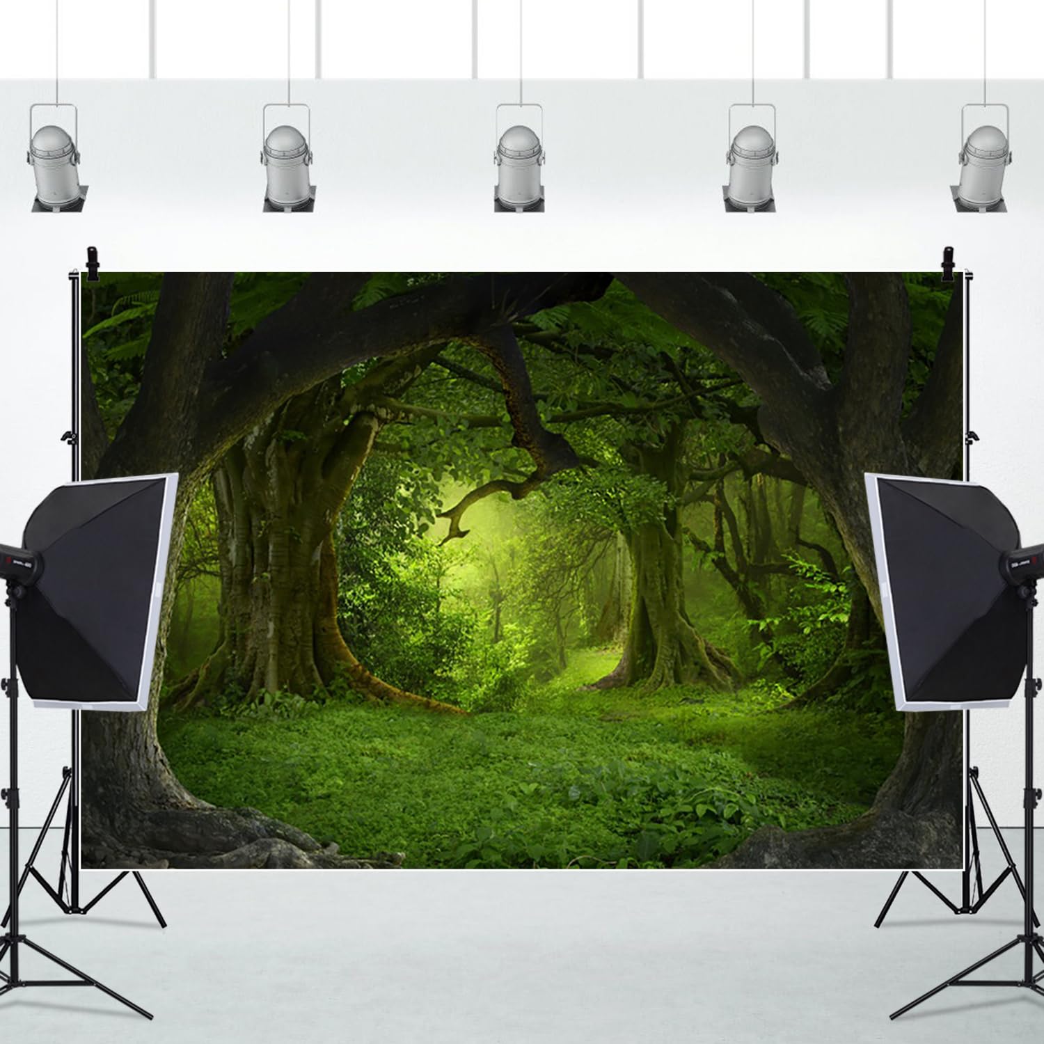 Camping Summer Theme Photo Prop Leyiyi 10x6.5ft Jungle Forest Evergreen ...