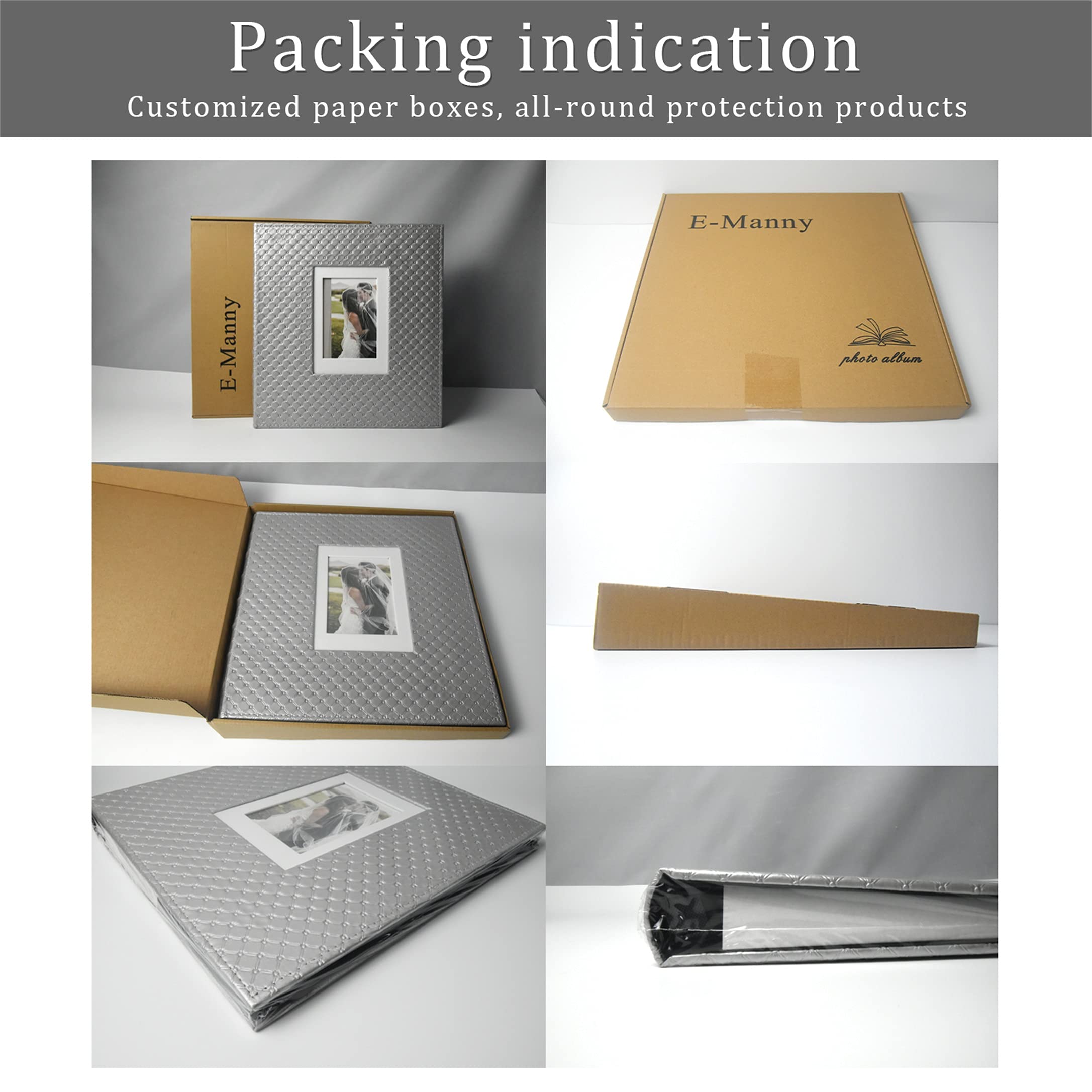 Fotoalbum E-Manny Fotobücher für 4x6 Bilder Große Kapazität Hochzeitsalben 500 Halten Fotos für Familien Paare Erinnerungen Buch Geburtstag Jahrestag Reise Fotoalbum säurefrei (schwarz)