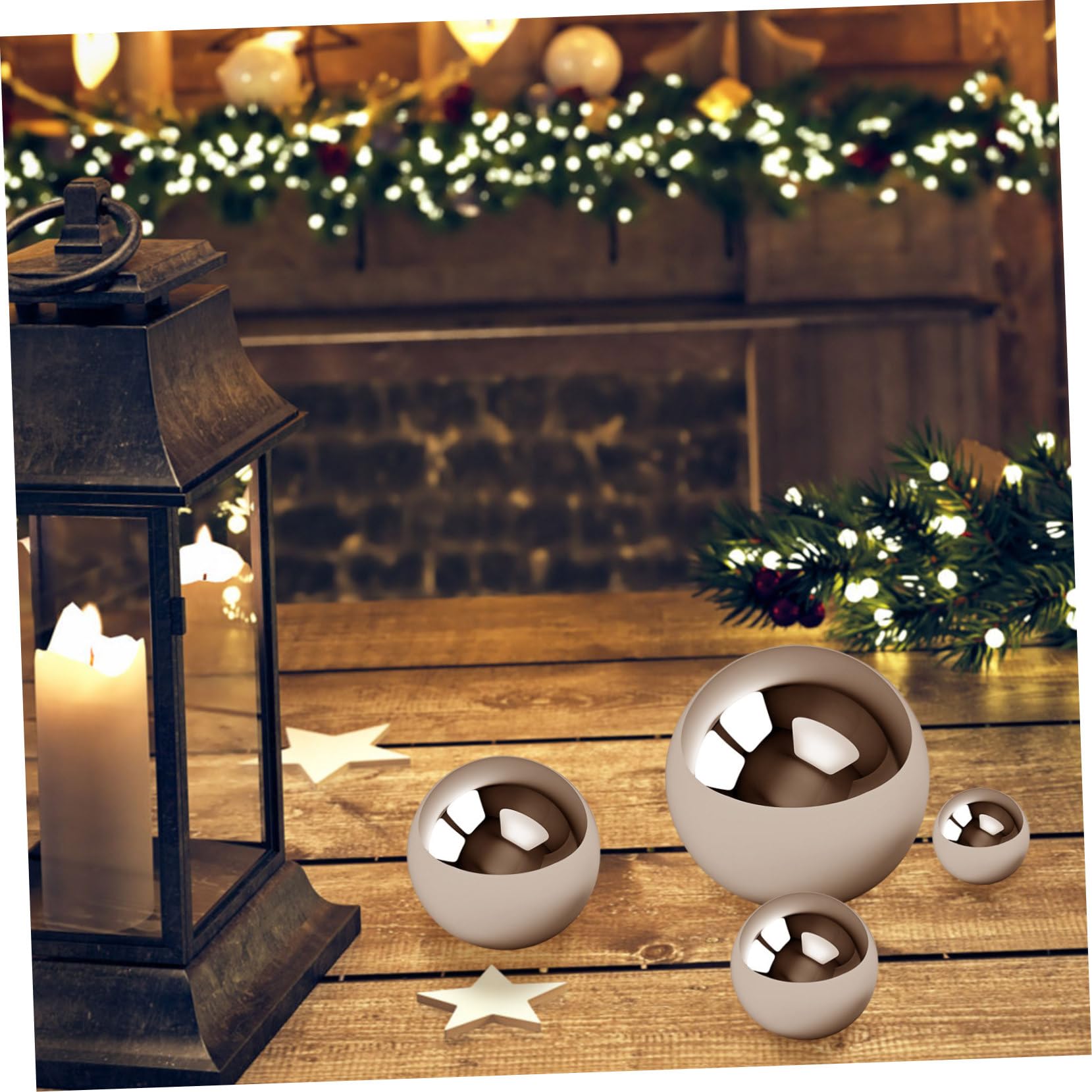 5pezzi Sfera Galleggiante Acciaio Inossidabile Lucido Di Sfere Decorative Per Giardino e Laghetto Globo Riflettente Per Interni Ed Esterni Varie