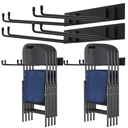 Folding Chair Rack,Metal Folding Chair Storage Rack - 2-Pack,Heavy Duty