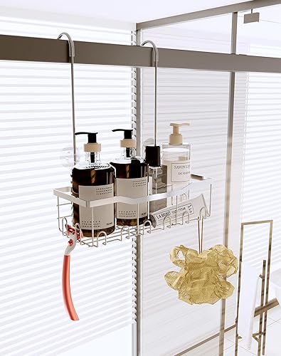 Miniatura 3 de Slizy Estante de ducha colgante, estante de almacenamiento de baño, caja de almacenamiento de puerta, para guardar champú y gel de ducha, con un