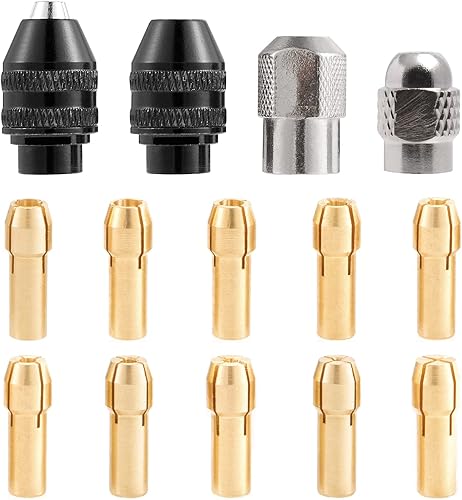 Juego de pinzas de portabrocas de taladro, 28 piezas, kit de pinza de mandril de 0.020-0.126 in, repuesto de vástago 4486, herramienta rotativa sin