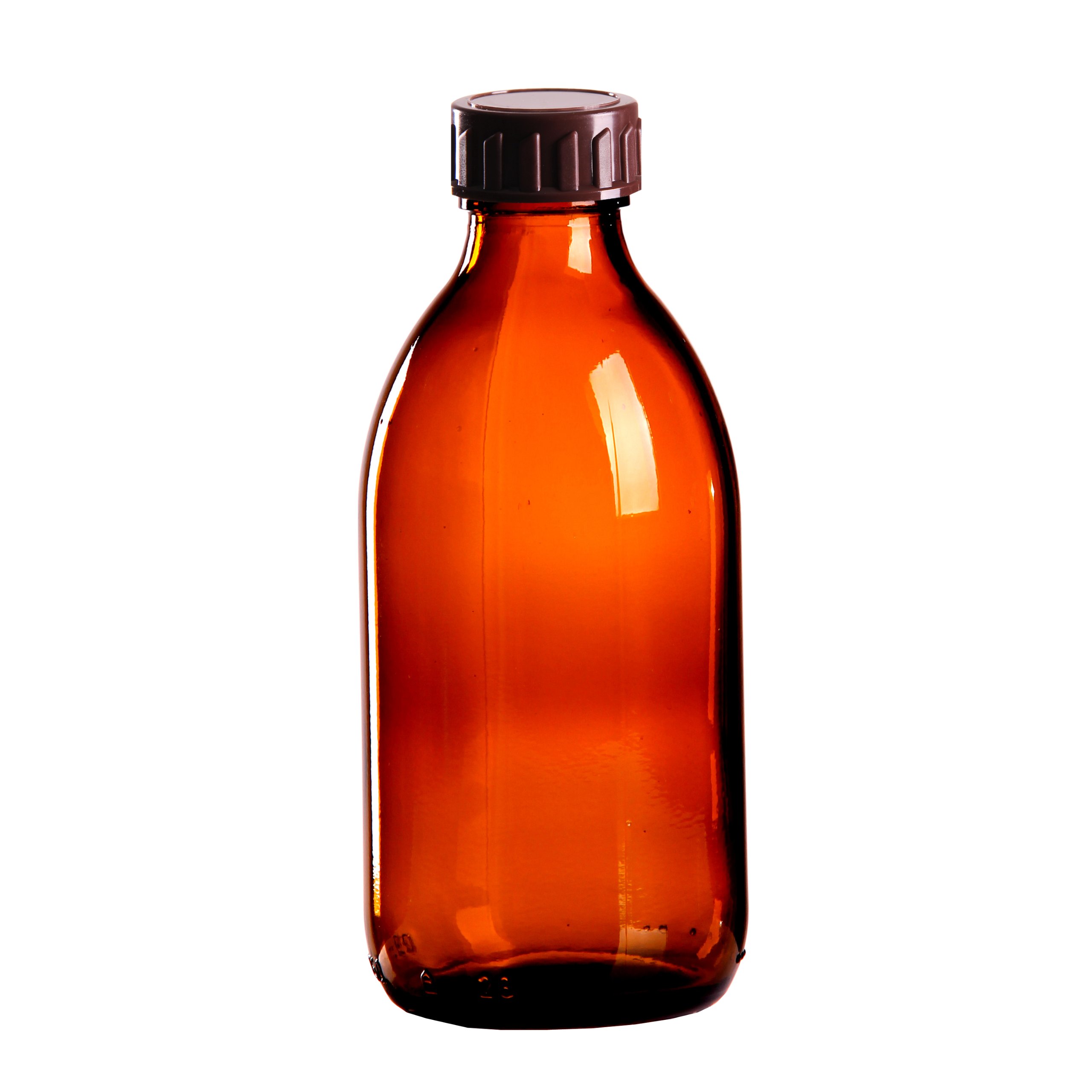 50 x Braunglasflasche 250ml / Medizinflasche inkl. Standard-Schraubverschluss braun DIN 28
