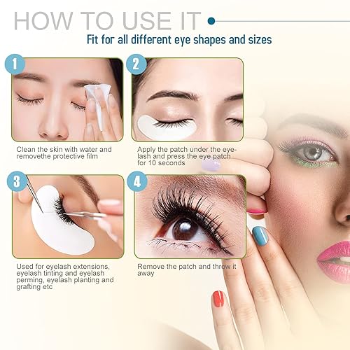 Miniatura 3 de C. ARTIST 110 pares de extensiones de pestañas 100% naturales para debajo de los ojos, kit de parches de colágeno aloe vera hidrogel parches para