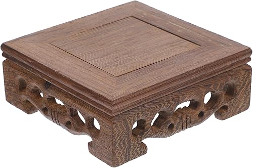Miniatura 1 de Zerodeko Soporte elevador para plantas de madera, soporte para pedestal de flores, soporte de pedestal cuadrado para bonsái