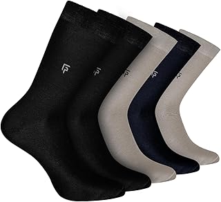 FOOTPRINTS Bamboo Formal Socks for Men | Anti Odour &amp; Breathable | Anti-Bacterial | Softer than Cotton Socks | Pack of 5