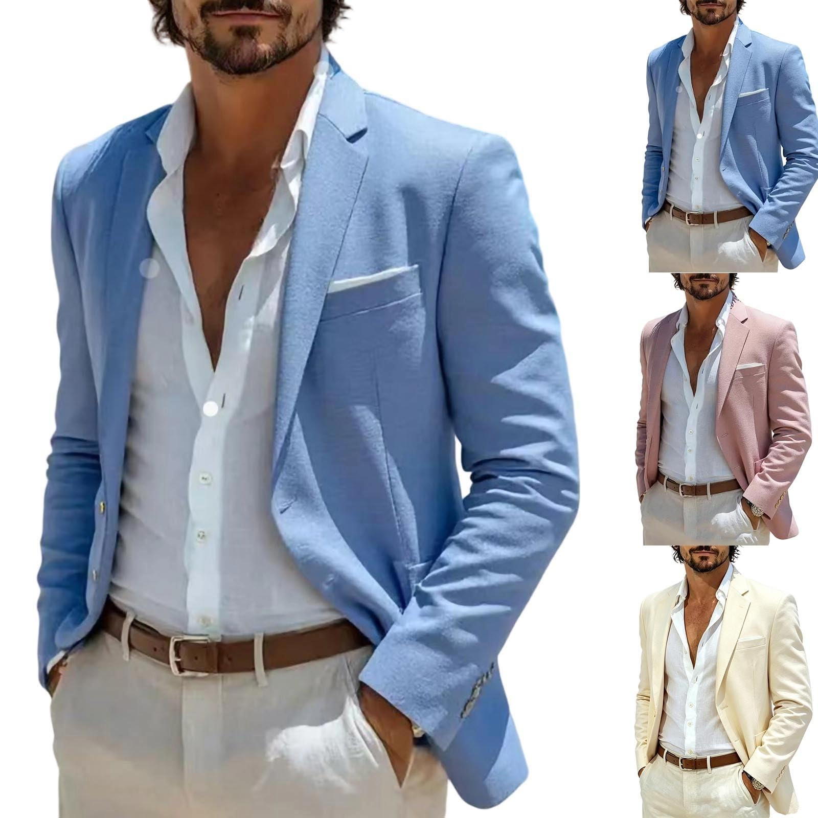Anzugjacken Für Herren Casual Blazer Sport Jacke Business Sakko | Slim Anzug Jacket, Leichte Arbeitsjacke, Lässig Einfarbig Mantel, Revers Freizeit Jacken, für Alltag, Sportlich Blazerjacke