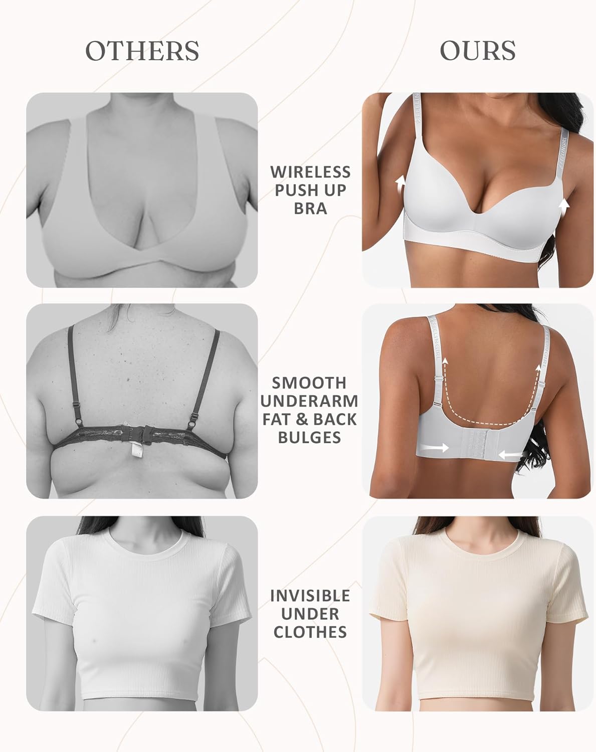 FeelinGirl Wireless Bras Comfortable Push Up Bra Full Support Lift Bralette Seamless Tshirt Bras - Image 4