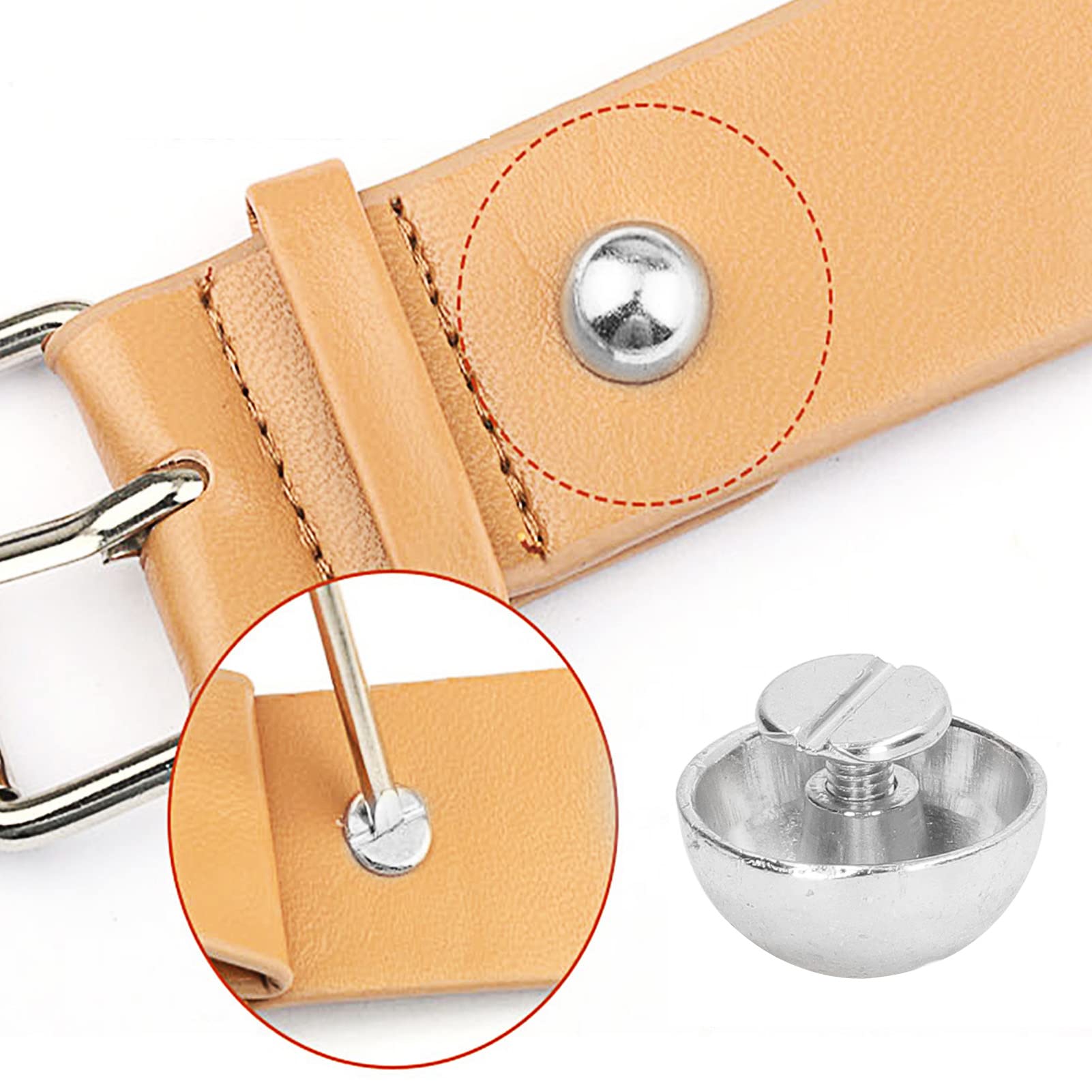 100 Stücke Rundkopfnieten, 15 MM Doppelkappennieten Aus Galvanisiertem Legierungsmaterial, Geeignet Zum Heimwerken, Dekorieren Von Punk Kleidung, Schuhen, Taschen, Haustierhalsbändern(Silber)