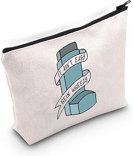 TOBGBE Funny Asthma Inhalator Gift Social Distancing Gift Asthma Gifts It Aint Easy Bein Wheezy Zipper Makeup Bag (Wheezy Bag CA)