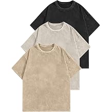 Aiyino Womens Vintage Washed Oversized Cotton T Shirt | 100% Cotton, Vintage Washed Finish, Oversized Boyfriend Fit, Soft Breathable Comfort, Available in 1 Pack or 3 Pack