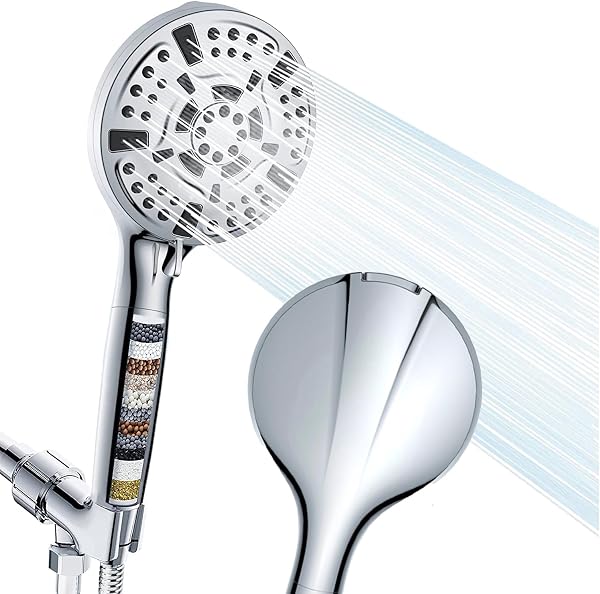 AUHUB High Pressure Filtered Shower Head with 6 Spray Modes