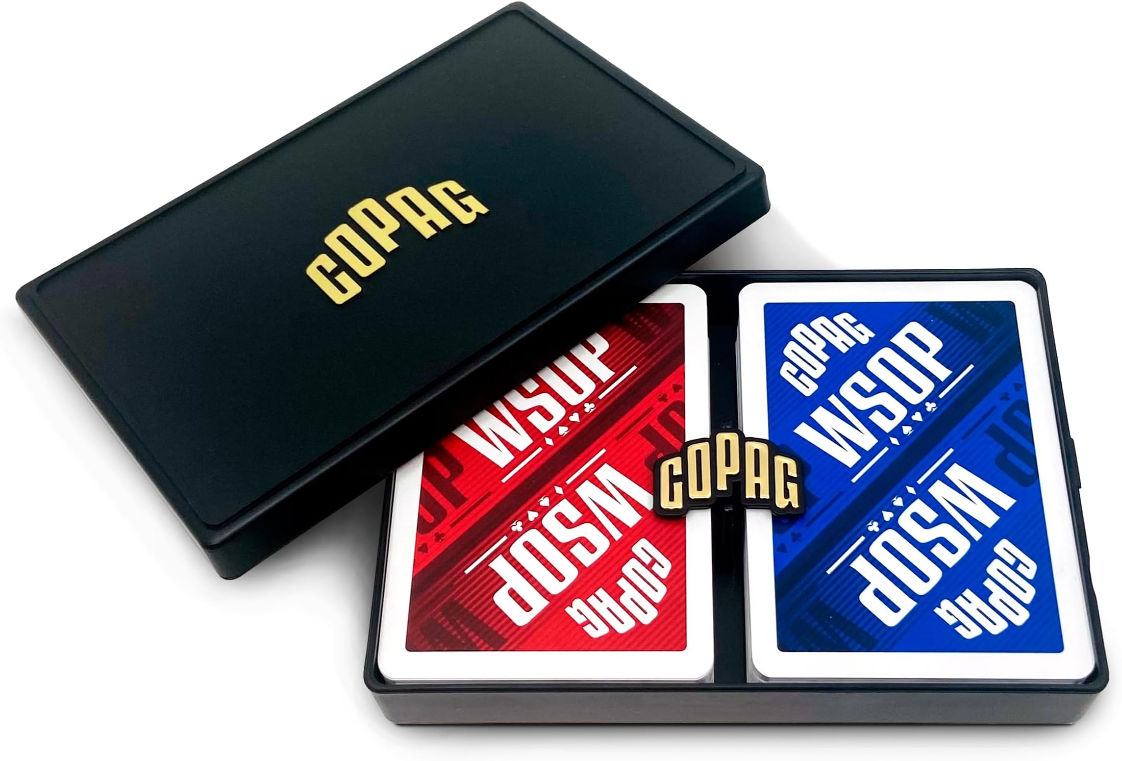 Copag WSOP 100% Plastic Playing Cards - Poker Size (Standard) Jumbo Index Blue/Red Double Deck Set