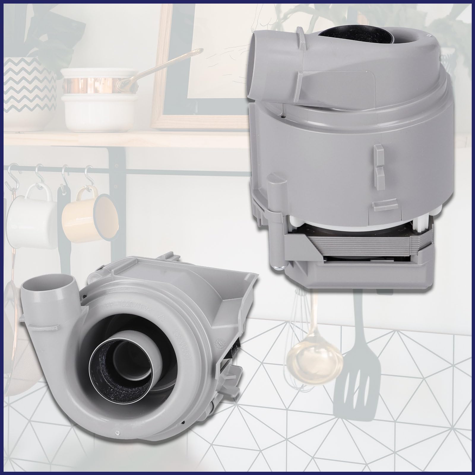 LUTH Premium Profi Parts Bomba de recirculación compatible con Bosch 12014980 1BS3610-6AA iQ100 iQ300 iQ500 iQ700 Serie Extraklasse 2/4/6 para lavavajillas Lavavajillas Gris