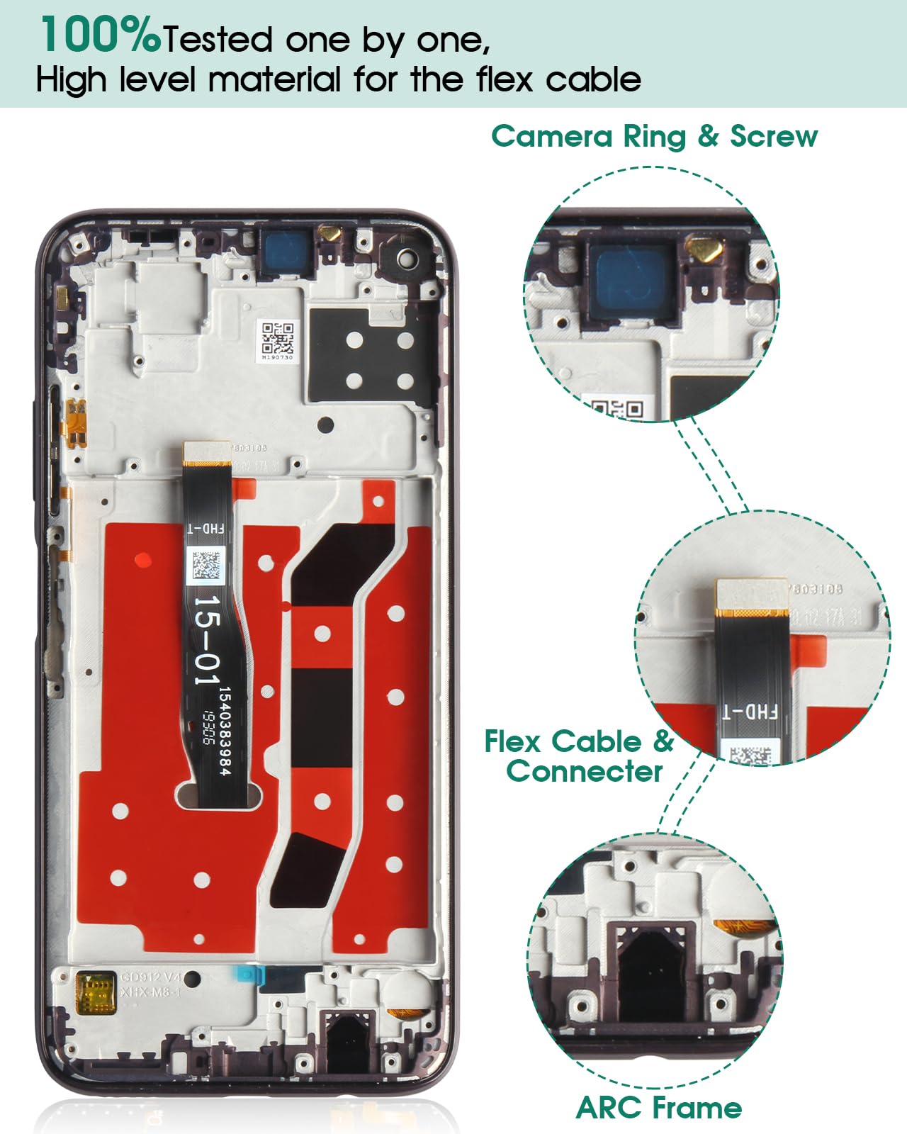 Display Ricambio Per Huawei P40 Lite 4G - Schermo LCD 6.4 Pollici, Risoluzione 1080x2310, Kit Riparazione Completo - Foto 4
