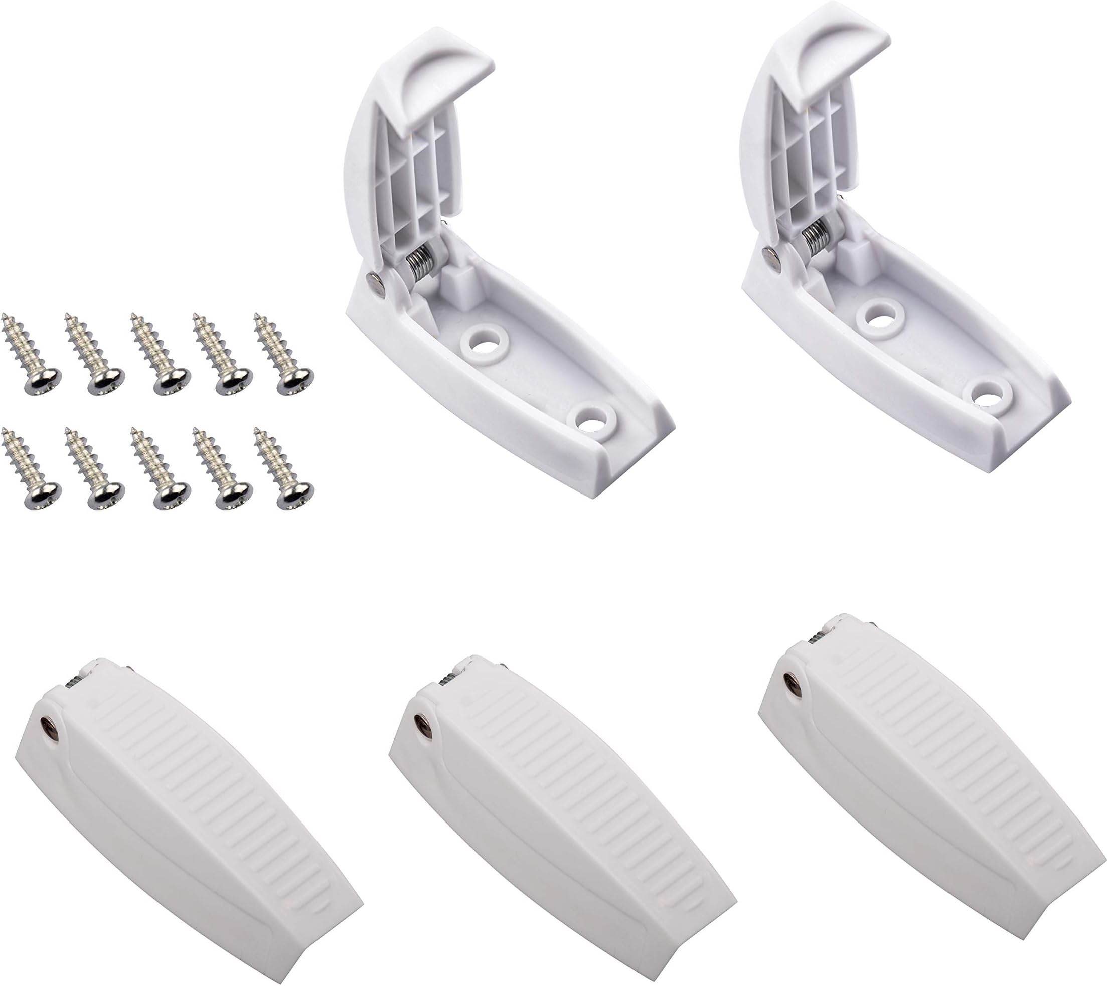 RVGUARD RV Door Holder, 5Pcs White Camper Door Holder, Keep The Baggage Door Open, for RV, Trailer, Camper Vans