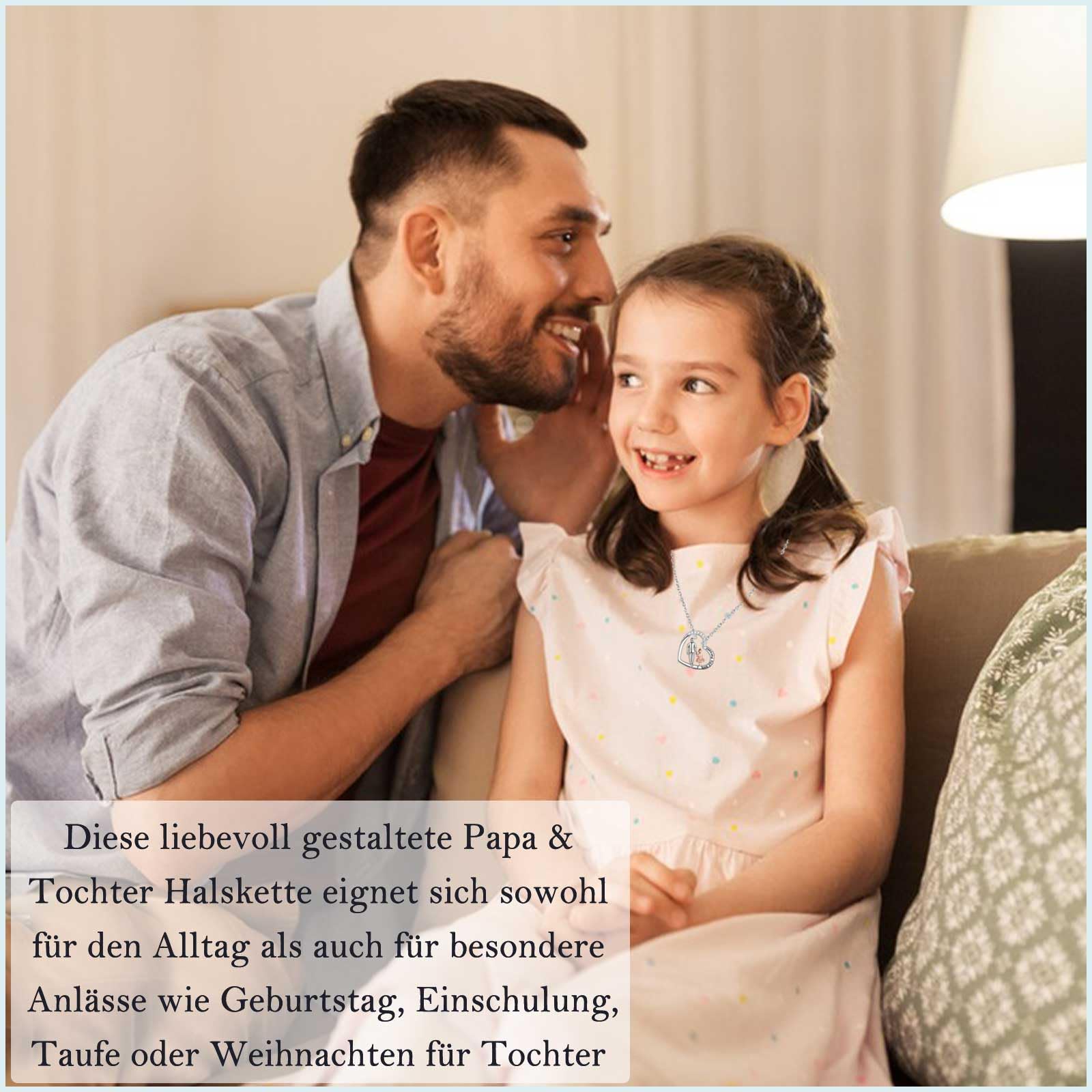 FAOMZQ Regalo per padre figlia, regalo per figlia di papà, papà e figlia con incisione, collana per compleanno, laurea, Natale, comunione, anniversario di matrimonio