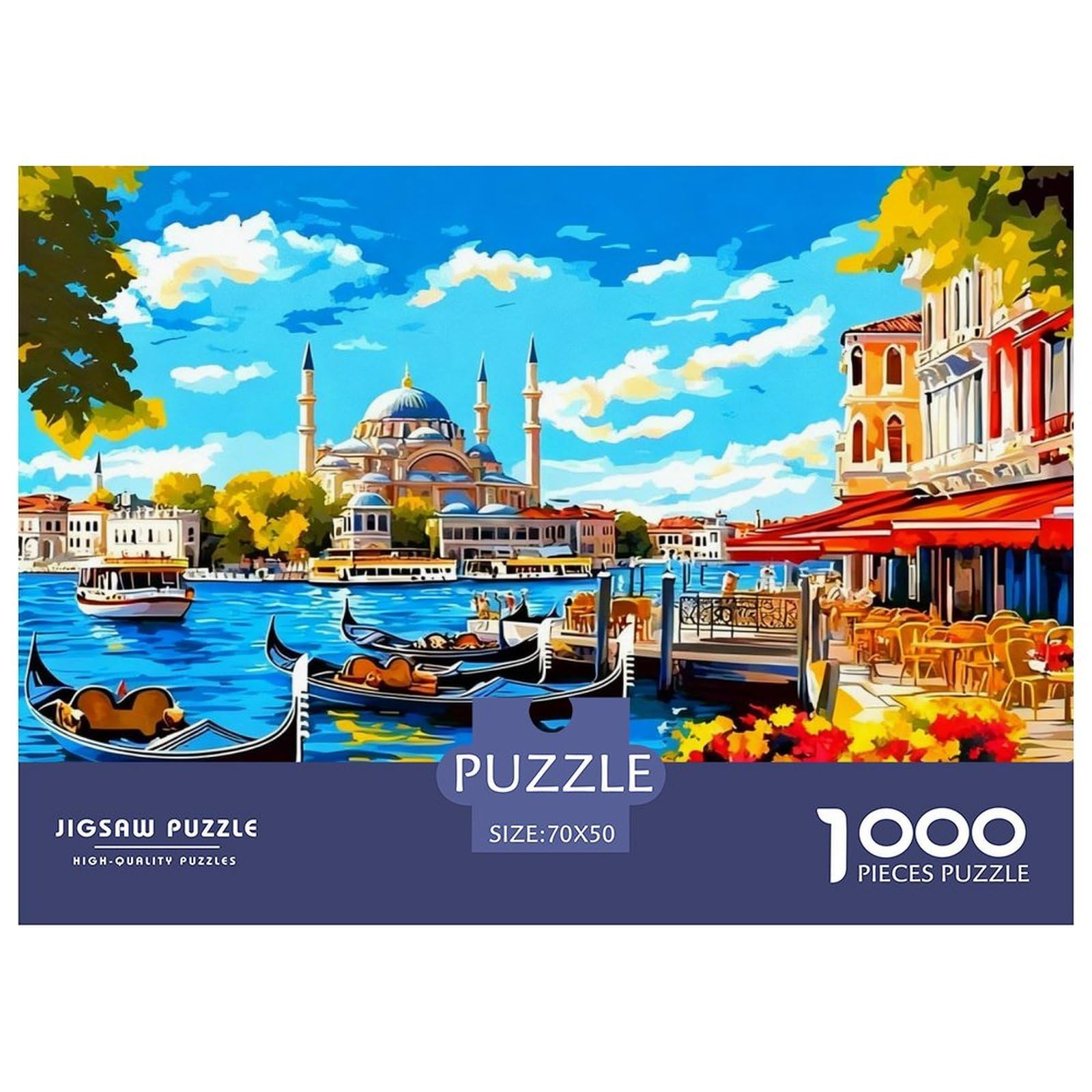 Jigsaw Puzzle 1000 Pieces Venice Canals Puzzles 70x50cm/1000pcs Toy for Adults And Kids Challenging Creative Family Game DIY Cardboard — image 1
