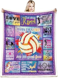 Volleyball Blanket,Volleyball Gifts for Teen Girls Throw Blanket,Volleyball Gifts for Team Blanket Lightweight Soft Warm Cozy Fuzzy Throws Blankets for Office Home Bedroom Sofa 50