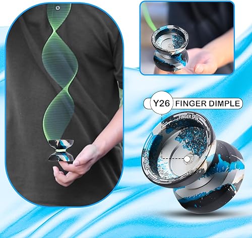 Miniatura 2 de FETESNICE Yoyo profesional Yoyo de mariposa Y26 - Yoyo giratorio de dedo de doble modo receptivono responde, para niños, adultos y jugadores de