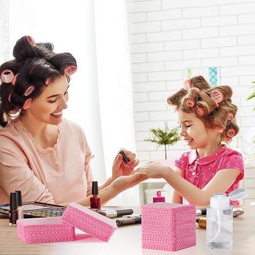 Miniatura 7 de 1200 toallitas de uñas sin pelusas, toallitas quitaesmalte de uñas de acetona rosa, toallitas sin pelusas, toallitas de gel para uñas, sin pelusa,