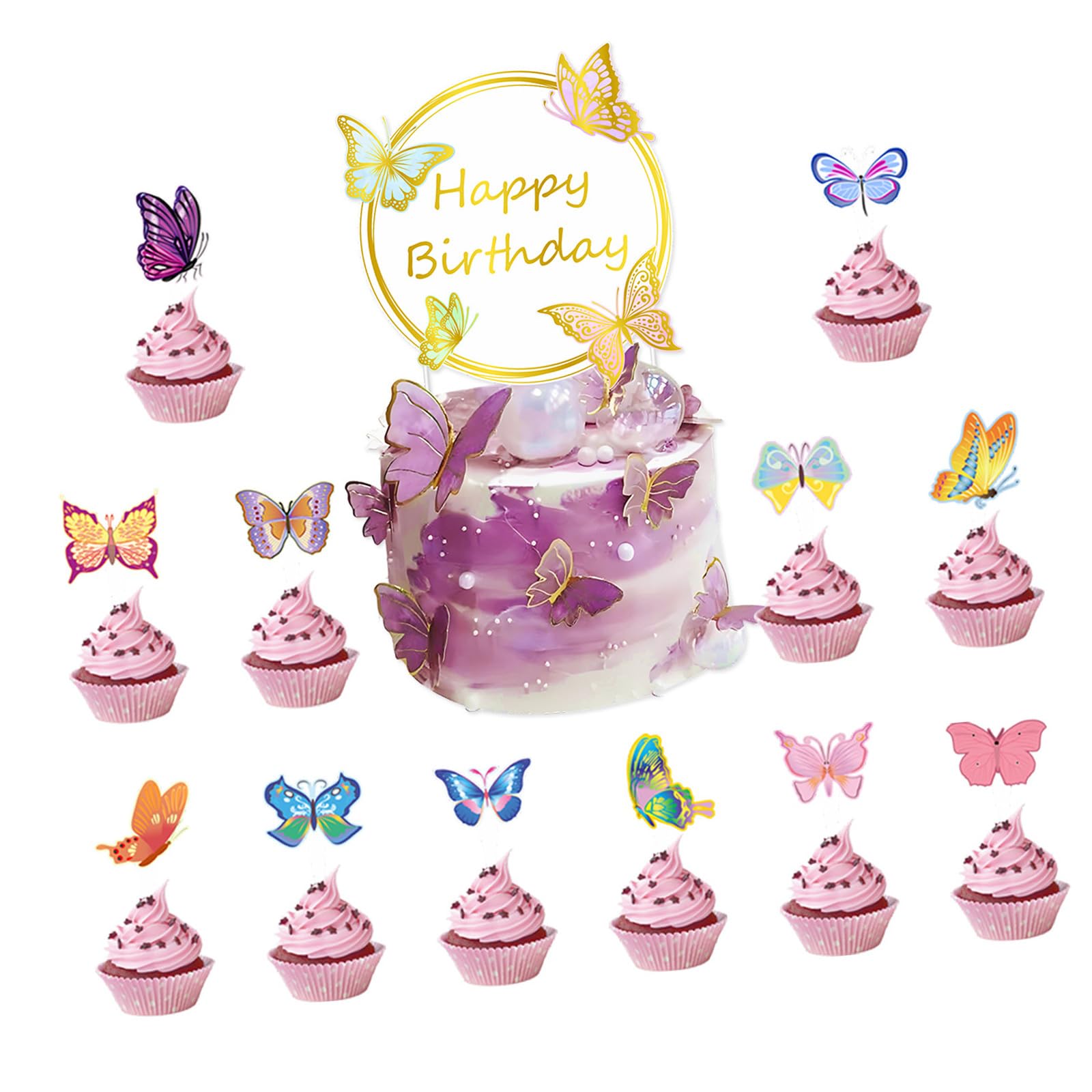 Tsophreniq Cake Decoration Cake Toppers Decorative Decors Hanging Banners Hanging Swirls for Festival Occasion Celebration Decors