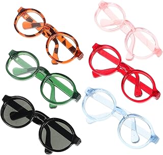 [BESTonZON] ミニドール用プラスチック製メガネ6pcs 多様な衣装に対応ミニサングラスセット ディスプレイやクラフト向けアクセサリー