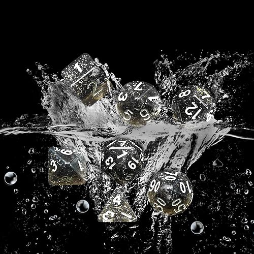 Miniatura 6 de LaoChoes 7 dados, dados de juego DND Dungeons and Dragons, MTG Magic The Gathering, dados de juegos de mesa y juegos de rol (rosa)