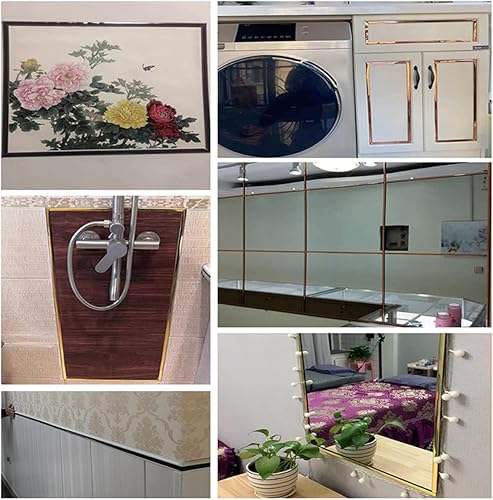 Miniatura 8 de ECYC Adhesivo autoadhesivo para azulejos de 0.59 x 196.85 pulgadas, impermeable, para despegar y pegar, cinta decorativa para azulejos de pared,