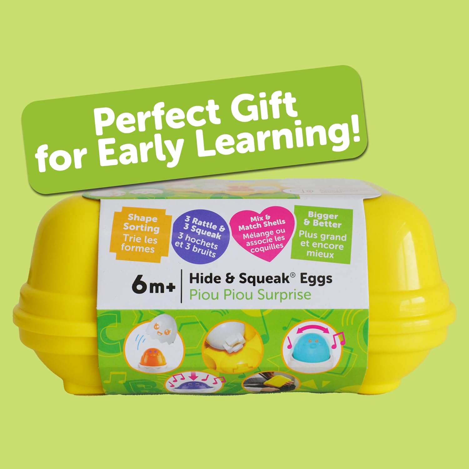 TOMY Toomies Hide & Squeak Eggs Toddler Toys - Matching and Sorting Games - Toddler Sensory Toys for Hand Eye Coordination and Color Recognition - Ages 6 Months and Up