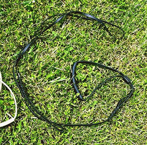 Dingo 10783 Ausstellungsleine aus weichem Leder mit geflochtenem Griff, handgefertigt, Schwarz