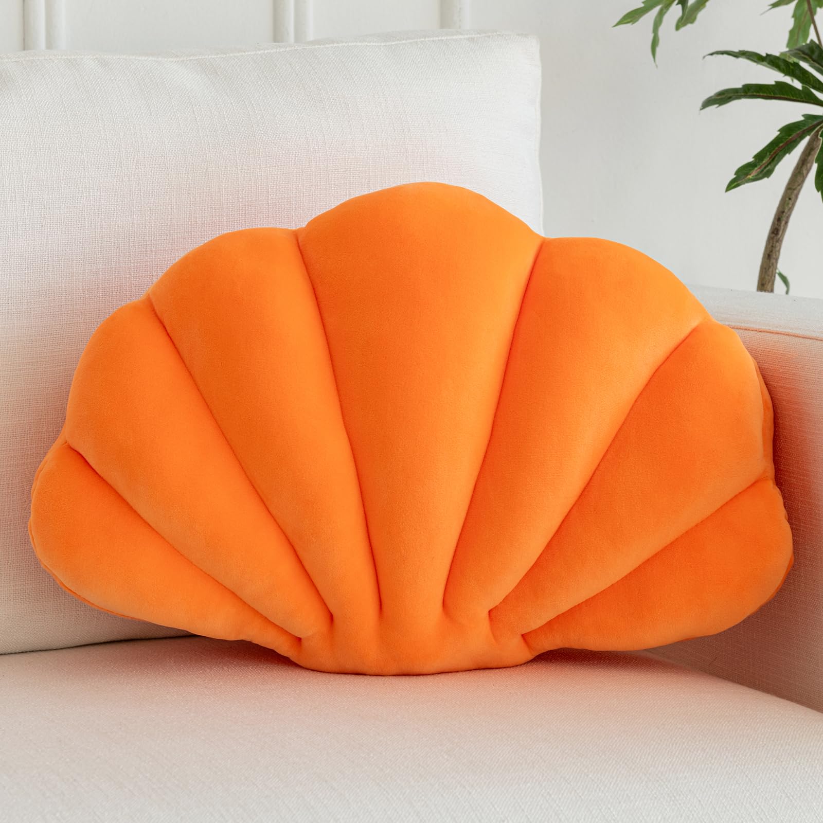 ZCNYCLAM Shell Pillow Shell Shaped Decorative Throw Pillows with Velet for Couch Bed Cute Seashell Beachy Room Decor