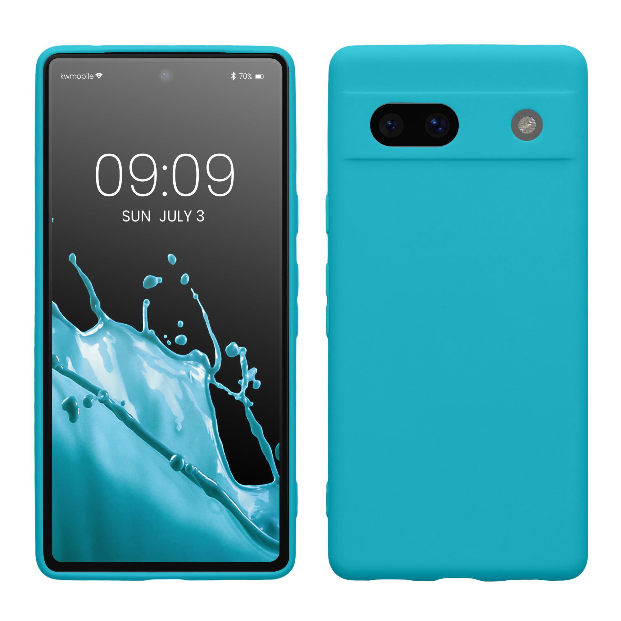 kwmobile Case for Google Pixel 7a Case - Protective Slim TPU Phone Cover - Soft Matte Finish - Cool Glacier