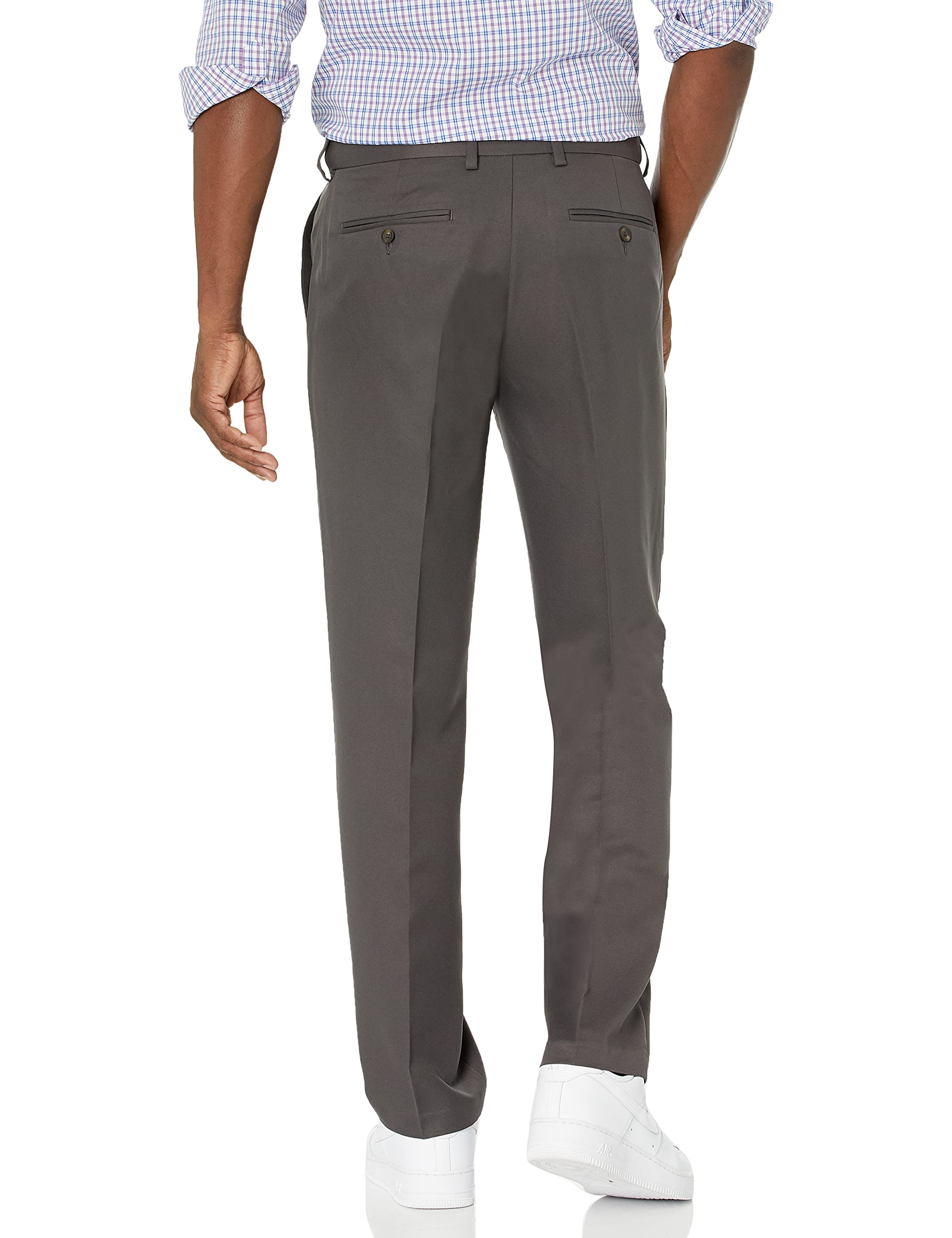 Amazon Essentials Pantaloni da Abito Senza Pinces con Vita Espandibile in Vita e Vestibilità Classica Uomo