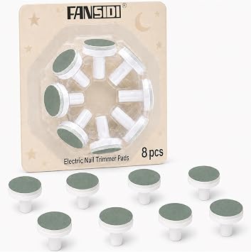 Fansidi Official Color-Matched Replacement Pads for Baby Nail Trimmer, Blister-Packed 8-Pack, 12+ Months & Toddlers, Forest Green, Compatible with Fansidi & Most Standard Electric Baby Nail Files
