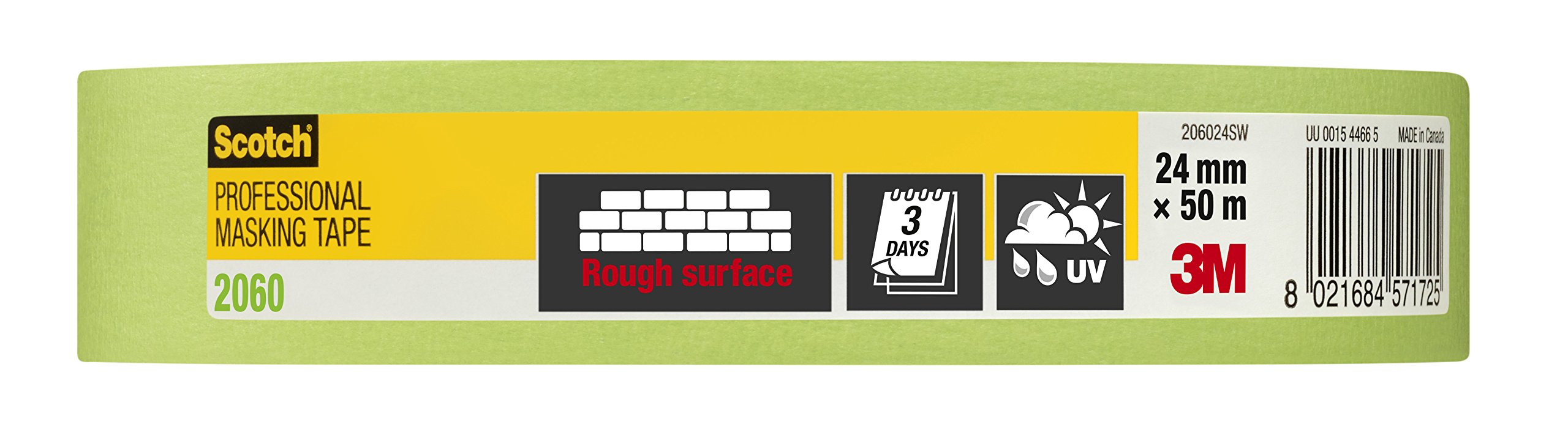 Ruban De Masquage 3M 2060 Vert - 48mm X 50m Pour Surfaces Rugueuses Extérieur/Intérieur