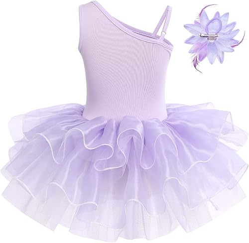 Miniatura 2 de IDOPIP Vestido de ballet con volantes y falda tutú para niñas pequeñas, con lentejuelas y flores, de 3 a 10 años